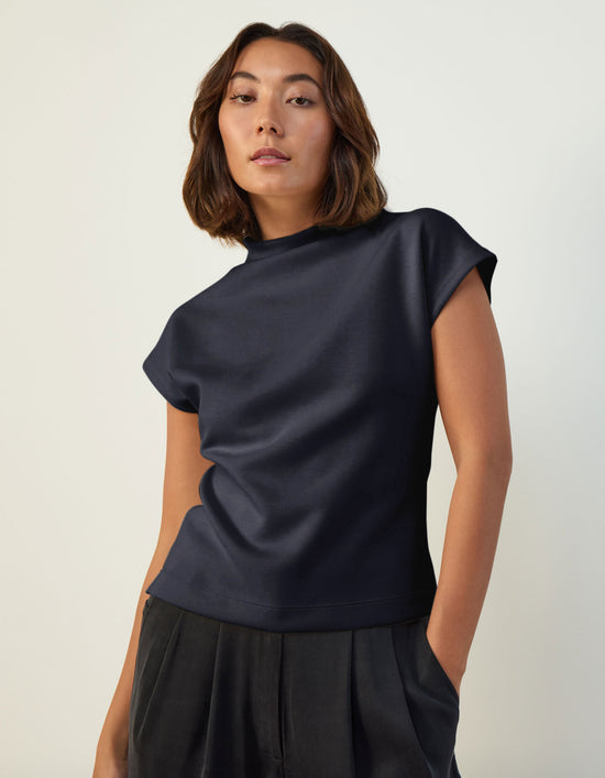 Cap Sleeve Mock Neck Top — free download