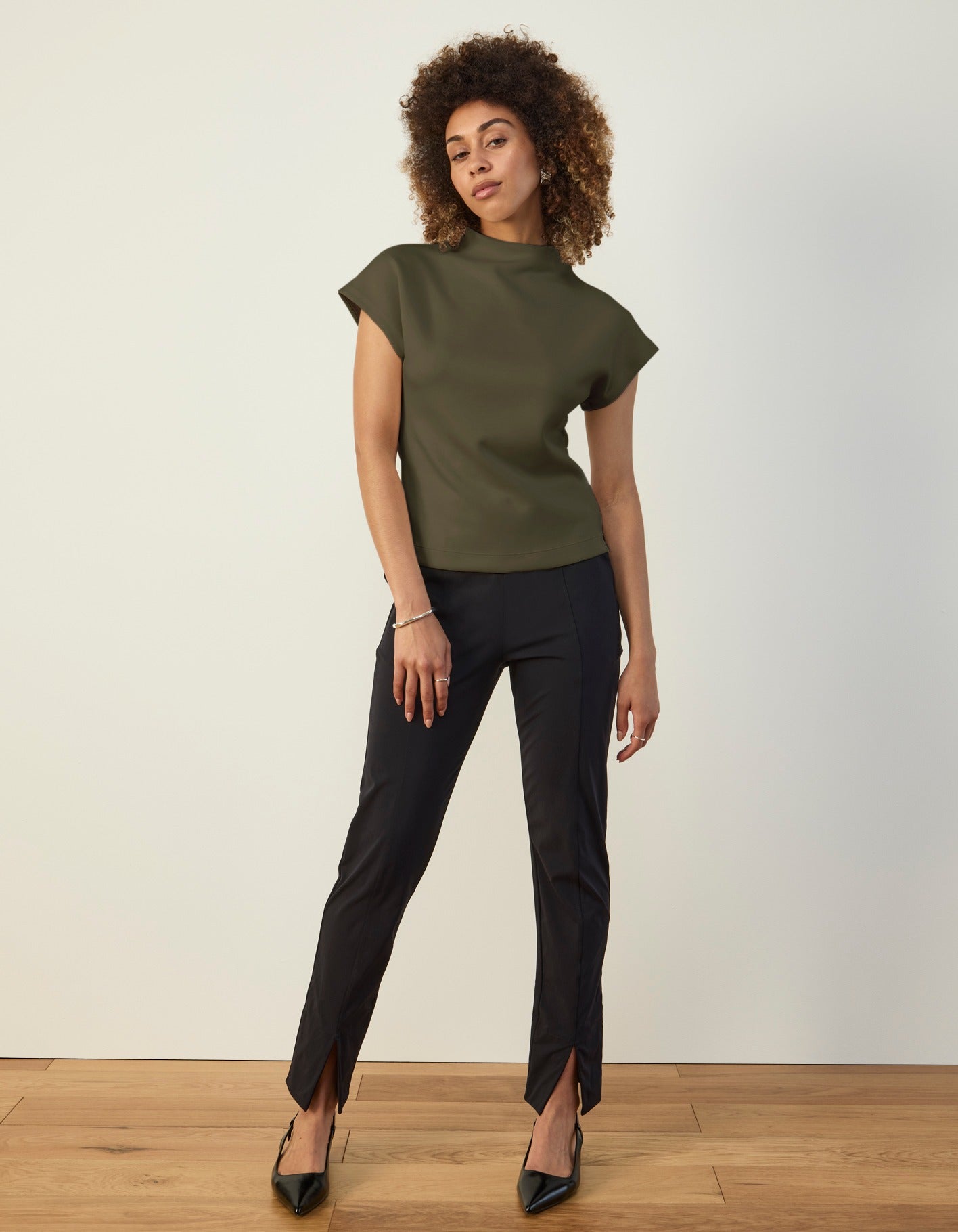 Cap Sleeve Mock Neck Top (2-Pack)